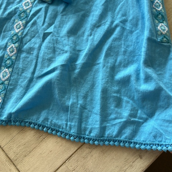 Melissa Odabash Cathy Azure belted embroidered cotton and linen-blend S Dress - Picture 9 of 16